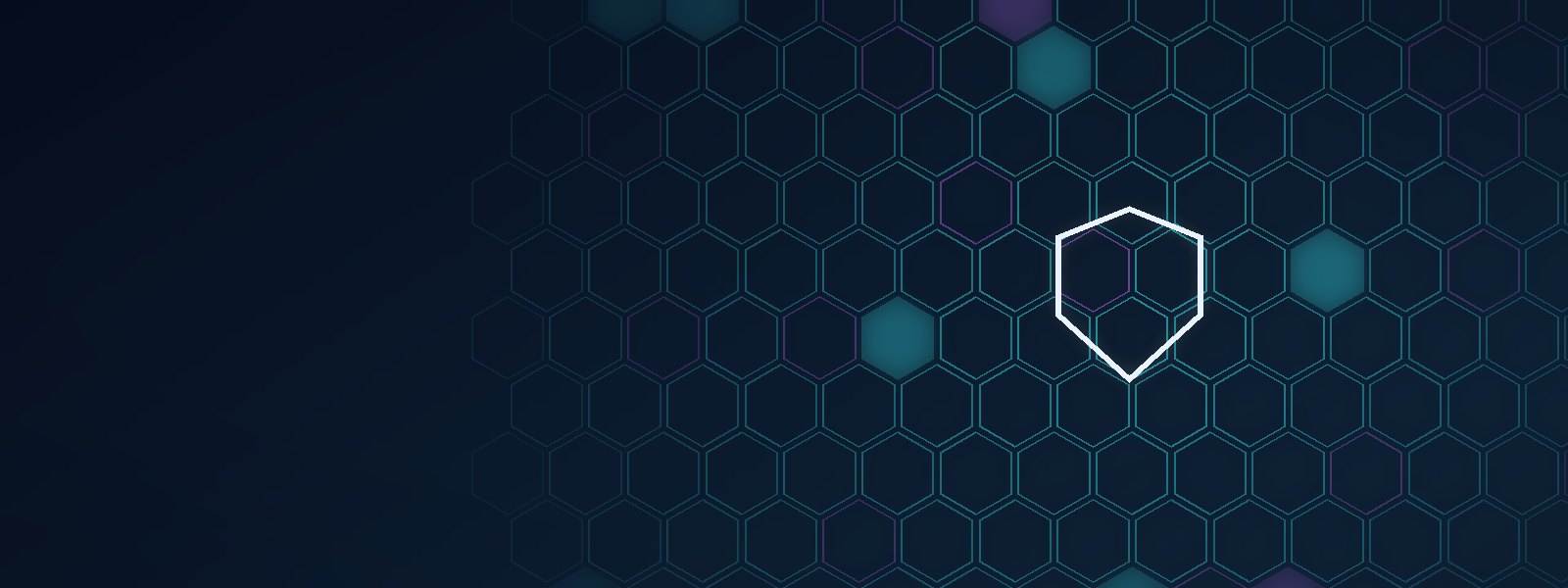 Abstract hexagon grid with a security shield