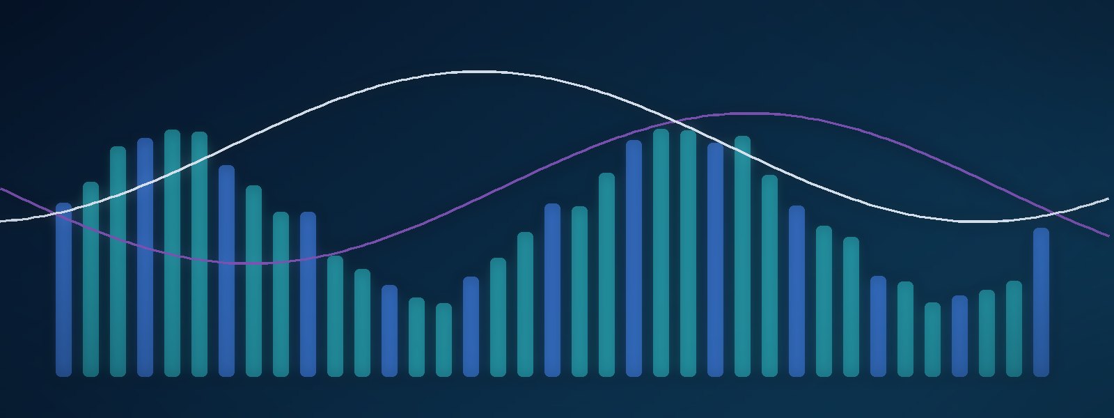 Abstract data chart with flowing lines