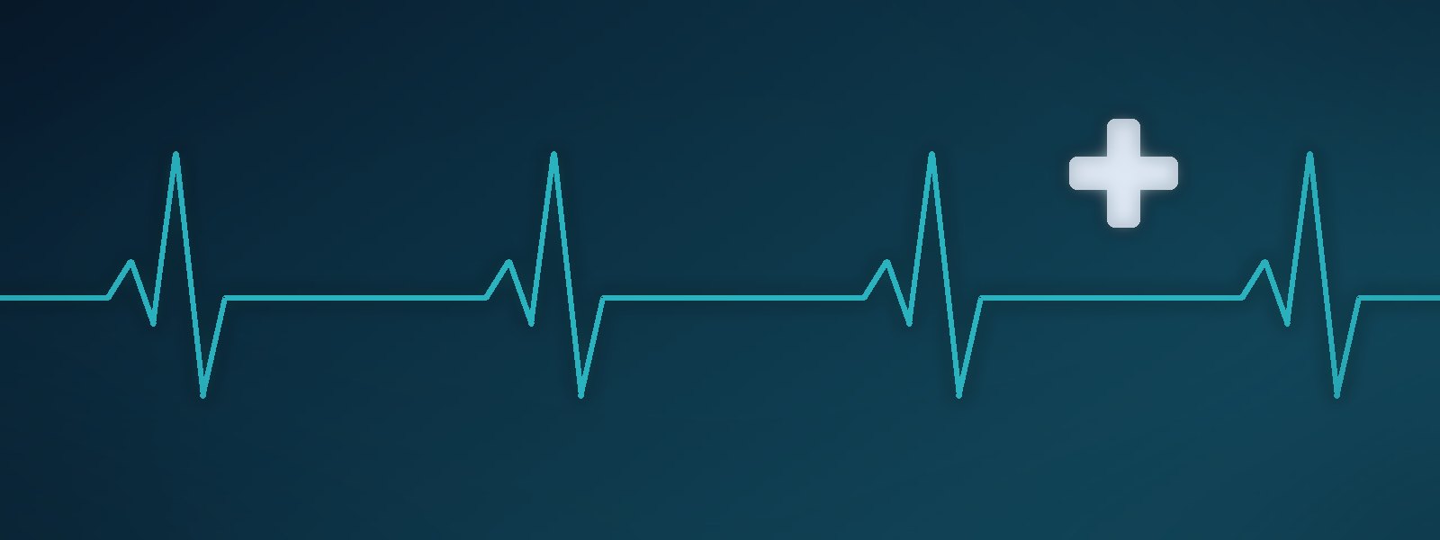 Heartbeat line on a teal background
